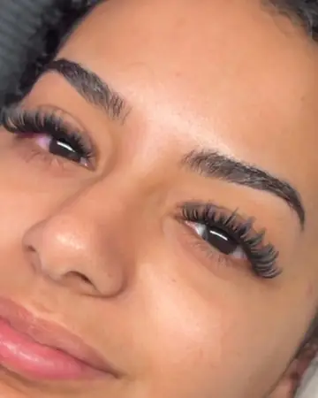 Volume lash set with groomed brows, lash and brow studio in Lacey, WA